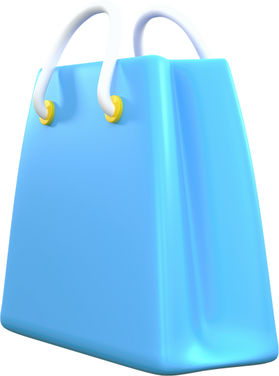 3D Blue Shopping Bag icon